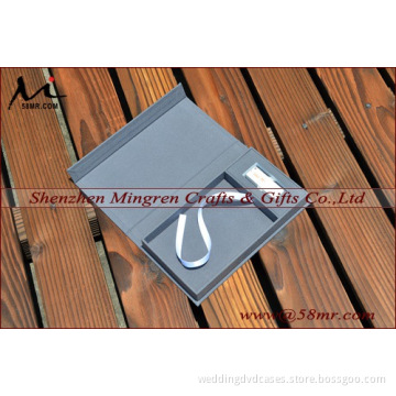 Linen 4x6 Photo Storage Box with USB Holder Box
